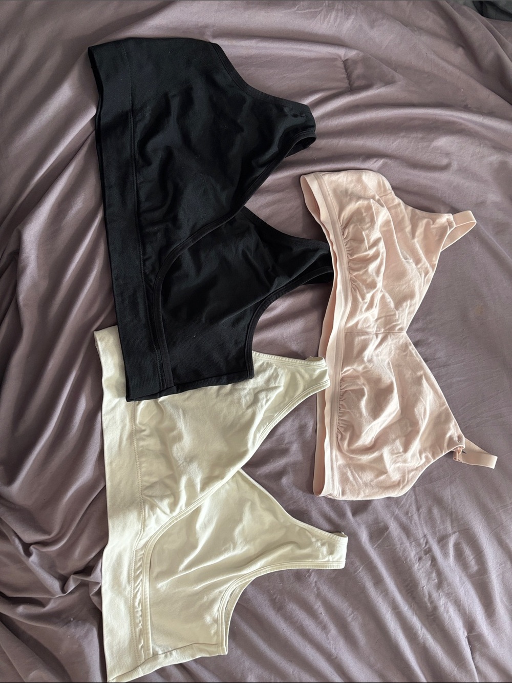Auden Nursing Wireless Bralette - Black, Blush, Ivory Bundle